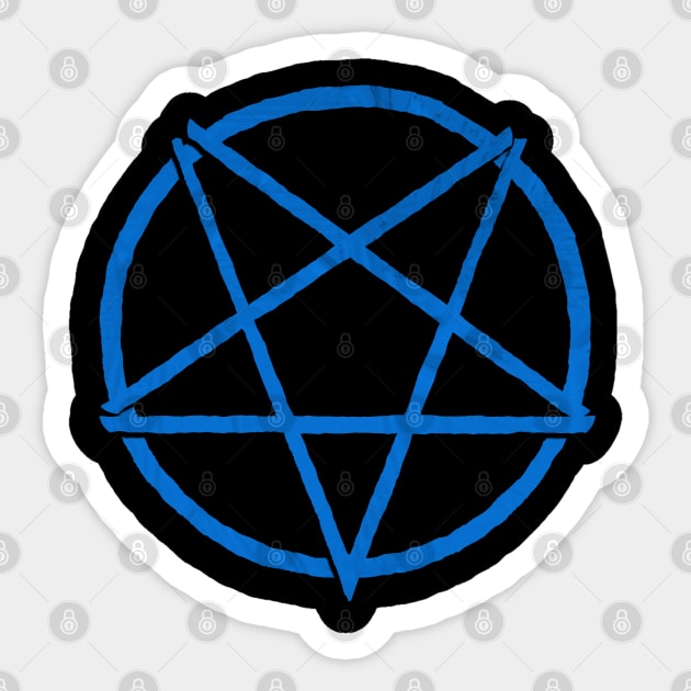 Baphomet Blue Satanic Pentagram | Hail Satan Sticker by WearSatan